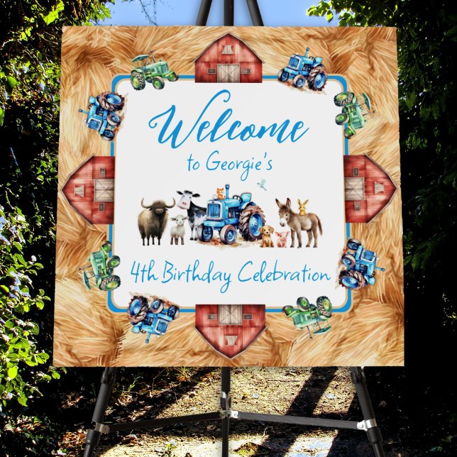 Farm Themed Boys Birthday Party Welcome Sign (Creator Uploaded)