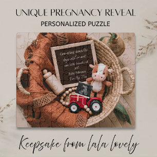 farm themed  woven basket pregnancy announcement  jigsaw puzzle