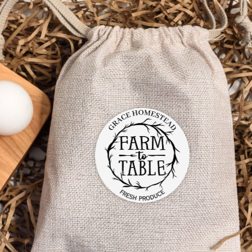 Farm To Table Add Name Farmers Market Product Classic Round Sticker