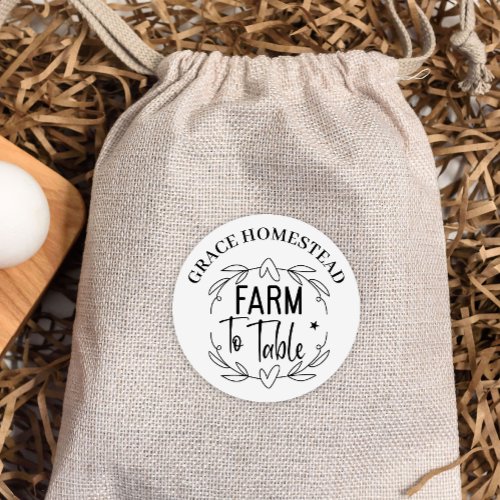 Farm to Table Add Name Farmers Market Product Classic Round Sticker