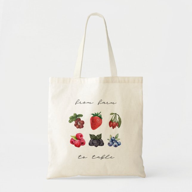 Farm To Table All Berry Fruit Tote Bag (Front)