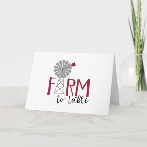 Farm To Table Card