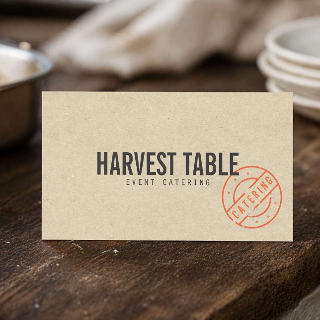 Farm to Table Catering Kraft Rustic Business Card (Creator Uploaded)