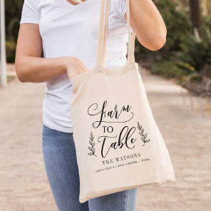 Farm to Table Editable Color Custom Grocery Tote Bag