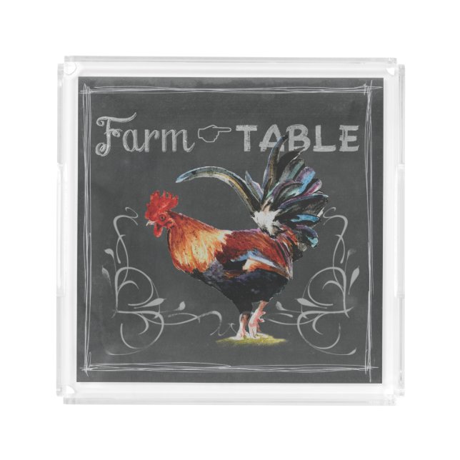 Farm to Table Rooster Acrylic Tray (Front)