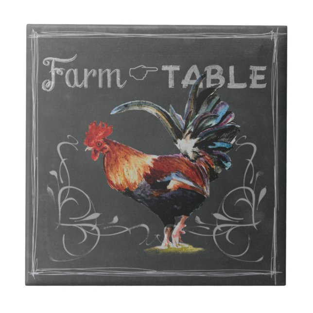 Farm to Table Rooster Tile (Front)