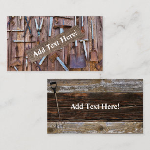 Farm Tools Antique Tools Vintage Barn Board Business Card