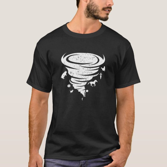 Farm Tornado Hurricane Horse Pig Chicken  1 T-Shirt (Front)