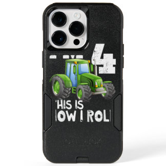 Farm Tractor 4th Birthday Party  4 Years Old OtterBox iPhone 14 Pro Max Case