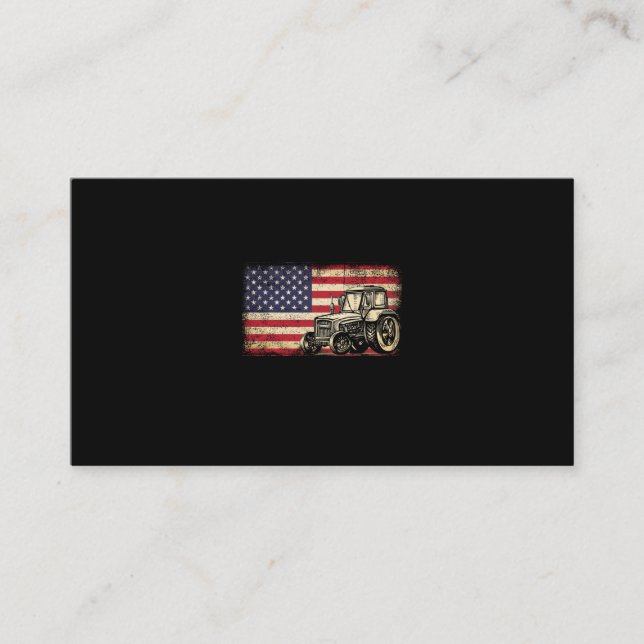 Farm Tractor America Flag Patriotic Farming Business Card (Front)