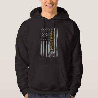 Farm Tractor American Usa Flag  Farmer Rancher Far Hoodie