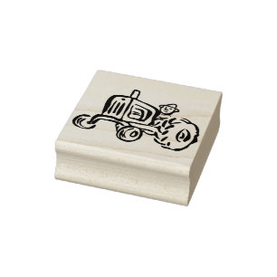 farm tractor art stamp