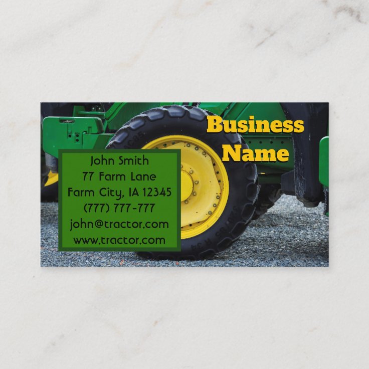 Farm Tractor Business Card Zazzle