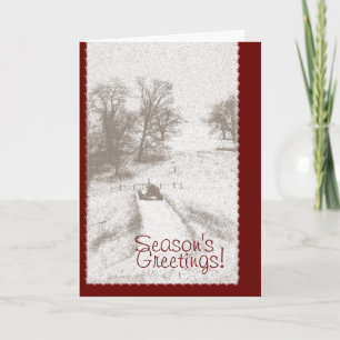 Farm Tractor Christmas Card