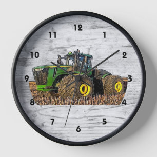 Farm Tractor Equipment Cool Farming Machinery Clock