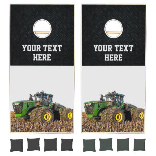 Farm Tractor Equipment Farming Custom Cornhole Set
