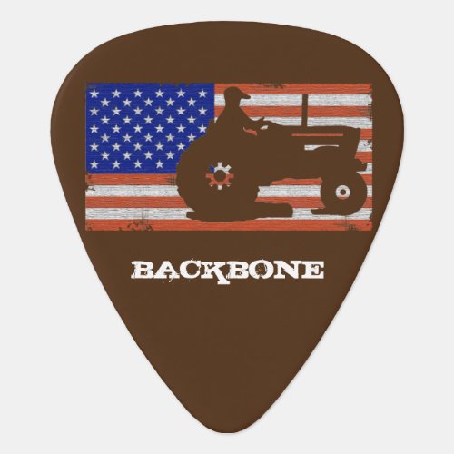 Farm Tractor Flag Backbone B Guitar Pick