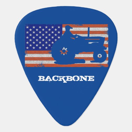 Farm Tractor Flag Backbone BL Guitar Pick