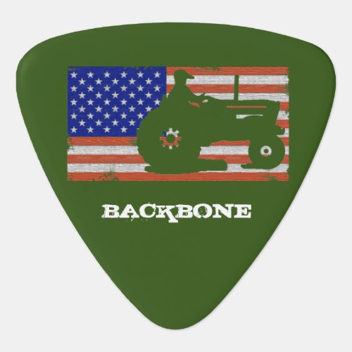 Farm Tractor Flag Backbone G Guitar Pick