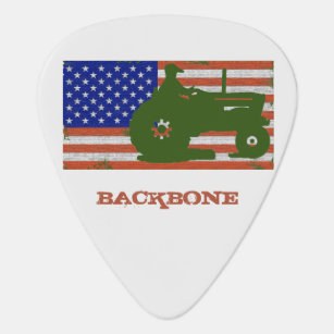 Farm Tractor Flag Backbone Guitar Pick