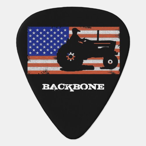 Farm Tractor Flag Backbone Guitar Pick