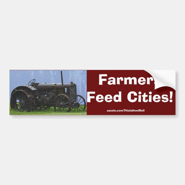Farm Tractor Heavy Machine Transport Work Vehicle Bumper Sticker (Front)