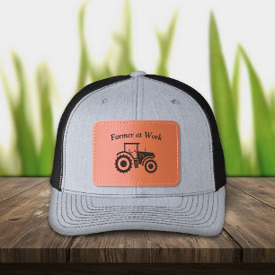 Farm Tractor Leather Patch Hat