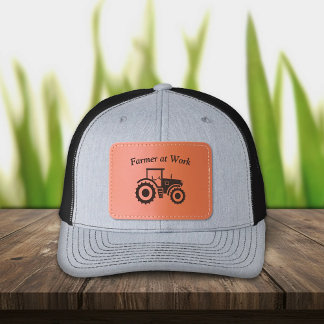 Farm Tractor Leather Patch Hat