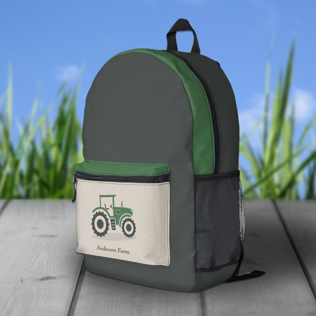 Farm Tractor Printed Backpack (Farm Tractor Backpack)