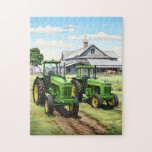 Farm Tractor Puzzle<br><div class="desc">This is a puzzle of the farm. Its imagery depicts two green tractors sitting in the driveway of a modern farm. This puzzle makes a great gift idea for individuals who love nature, farm life, and rustic scenic puzzles. This puzzle's content is appropriate for individuals ages 6 . It is...</div>