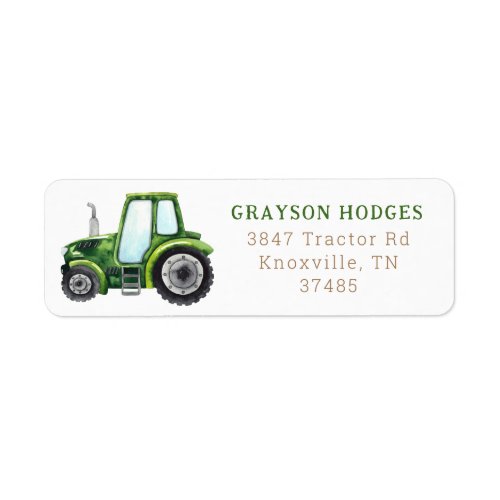 Farm Tractor Return Address Labels