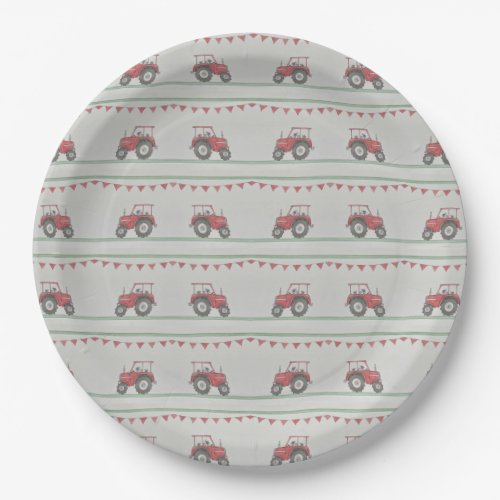 Farm Tractor Themed Paper Plate