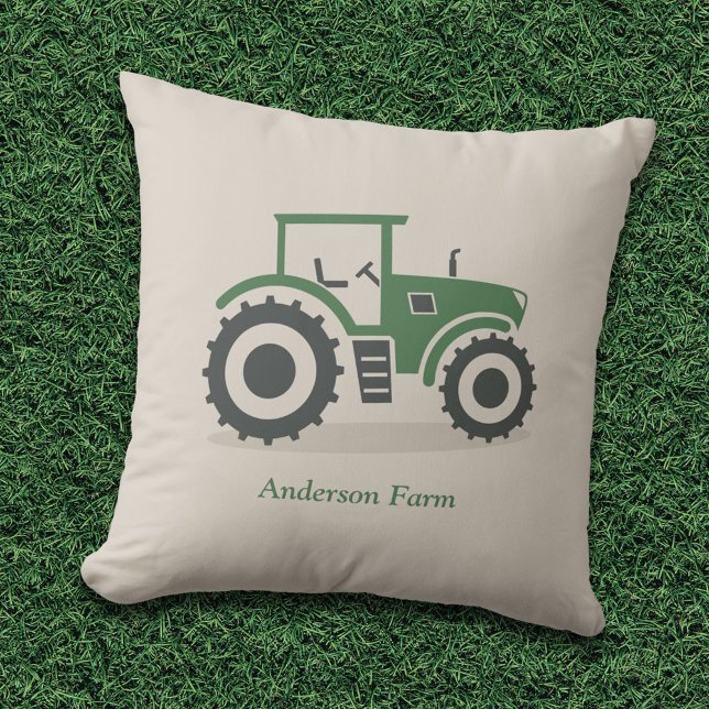Farm Tractor Throw Pillow (Farm Tractor Pillow)