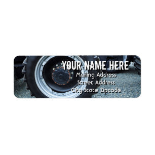 Farm Tractor Wheel Address Label