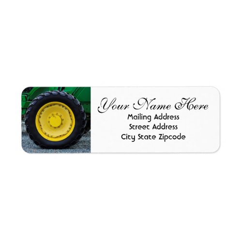 Farm Tractor Wheel Return Address Label