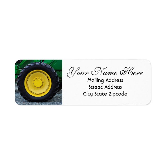 Farm Tractor Wheel Return Address Label (Front)