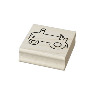 Farm Tractor Wood Art Stamp