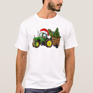 Farm Tractor Xmas Tree Lights T-Shirt