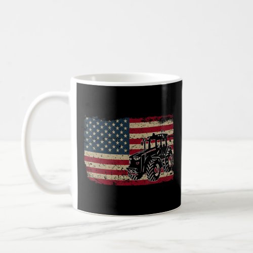 Farm Tractors America Flag I Patriotic Farming  Coffee Mug