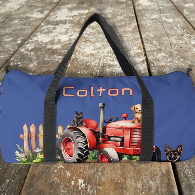 Farm Tractors Kids Personalized Duffle Bag (Creator Uploaded)