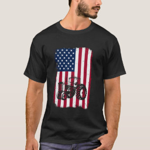 Farm Tractors Men Women American USA Flag Patrioti T-Shirt