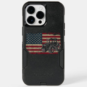 Farm Tractors USA Flag Patriotic Farming OtterBox iPhone 14 Pro Max Case