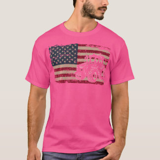 Farm Tractors Usa Flag Patriotic Farming T-Shirt