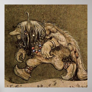 "Farm Troll" by Swedish artist John Bauer Poster