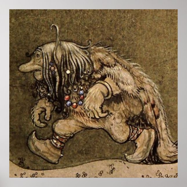 "Farm Troll" by Swedish artist John Bauer Poster (Front)
