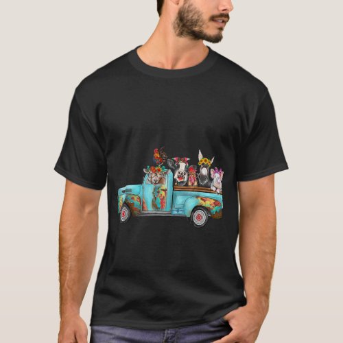 Farm Truck with Farm animals Farmers Wife Cow Girl T_Shirt