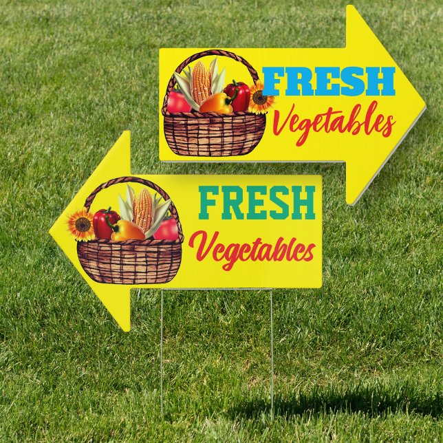 Farm Vegetables Arrow Shaped Roadside Sign (Creator Uploaded)