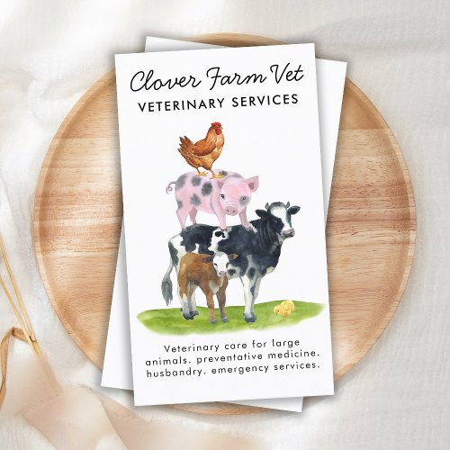 Farm Veterinarian Animals Livestock Veterinary Business Card