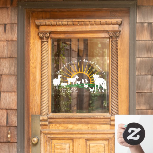 Farm Veterinary Office Window Cling (Home Door)