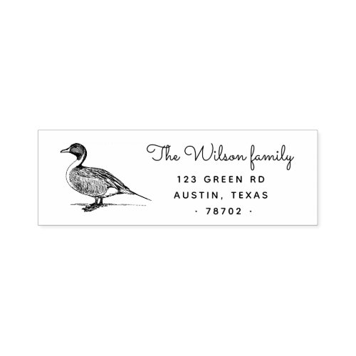 Farm Vintage Duck Return Address Rubber Stamp